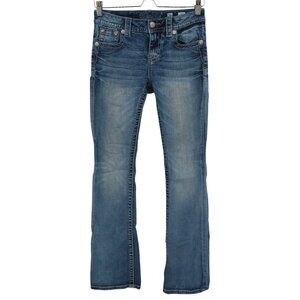 Miss Me Chloe Boot Women 26 Distressed Blue Denim Jeans Bootcut Cotton Blend